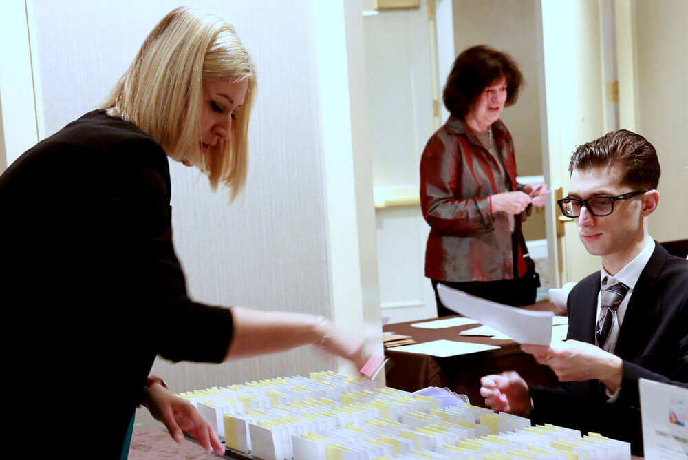 ASJA members volunteer at an in-person conference