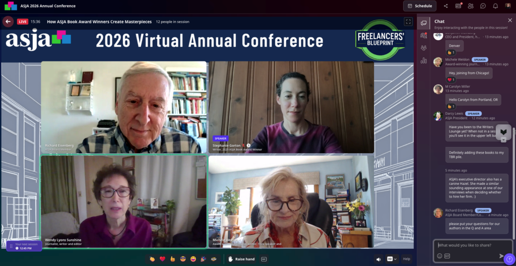 2026 ASJA conference day2 ASJA Awards for books session screenshot 4 21 2026