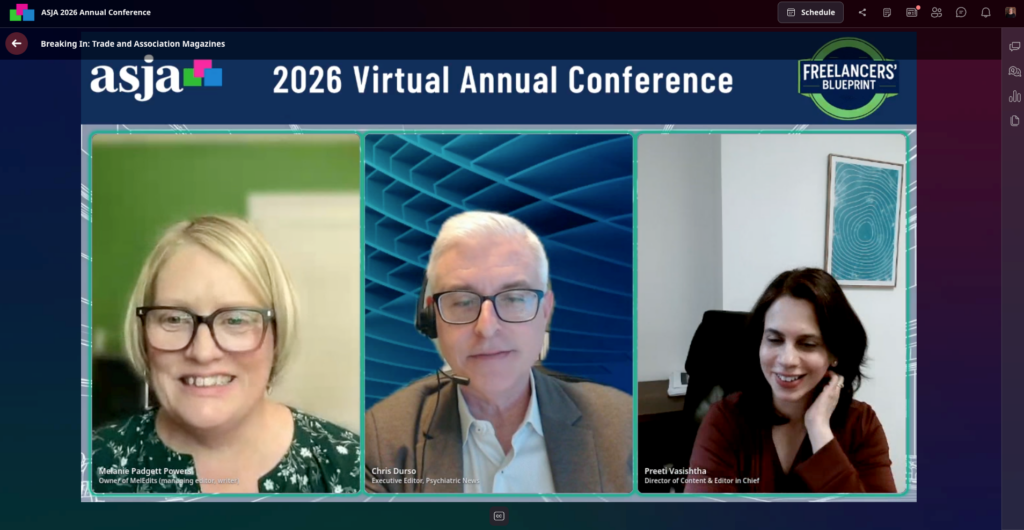 2026 ASJA conference writing for trades and assn pubs session screenshot 4 20 2026