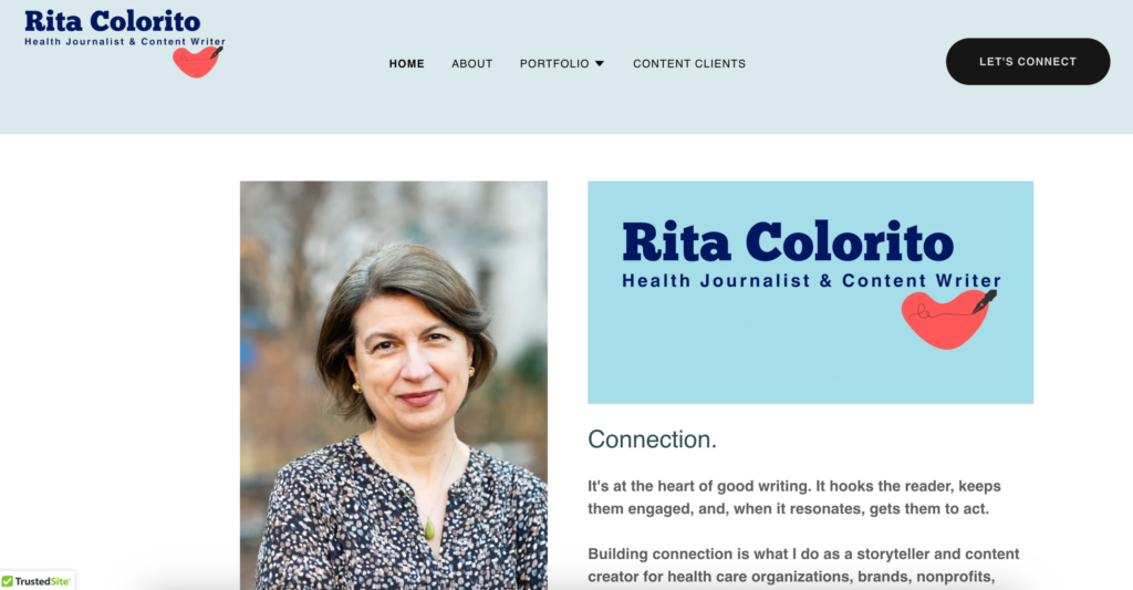 Rita Colorito's redesigned website